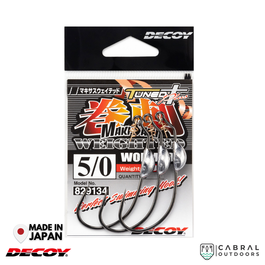 Decoy Worm-130 Makisasu Weighted Hook | #2-#5/0 Worm hook Decoy Cabral Outdoors