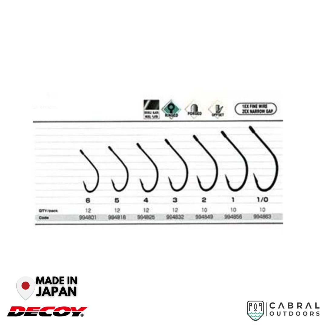 Decoy KR-23 Black Nickeled Hook | #6-#1/0 Worm hook Decoy Cabral Outdoors
