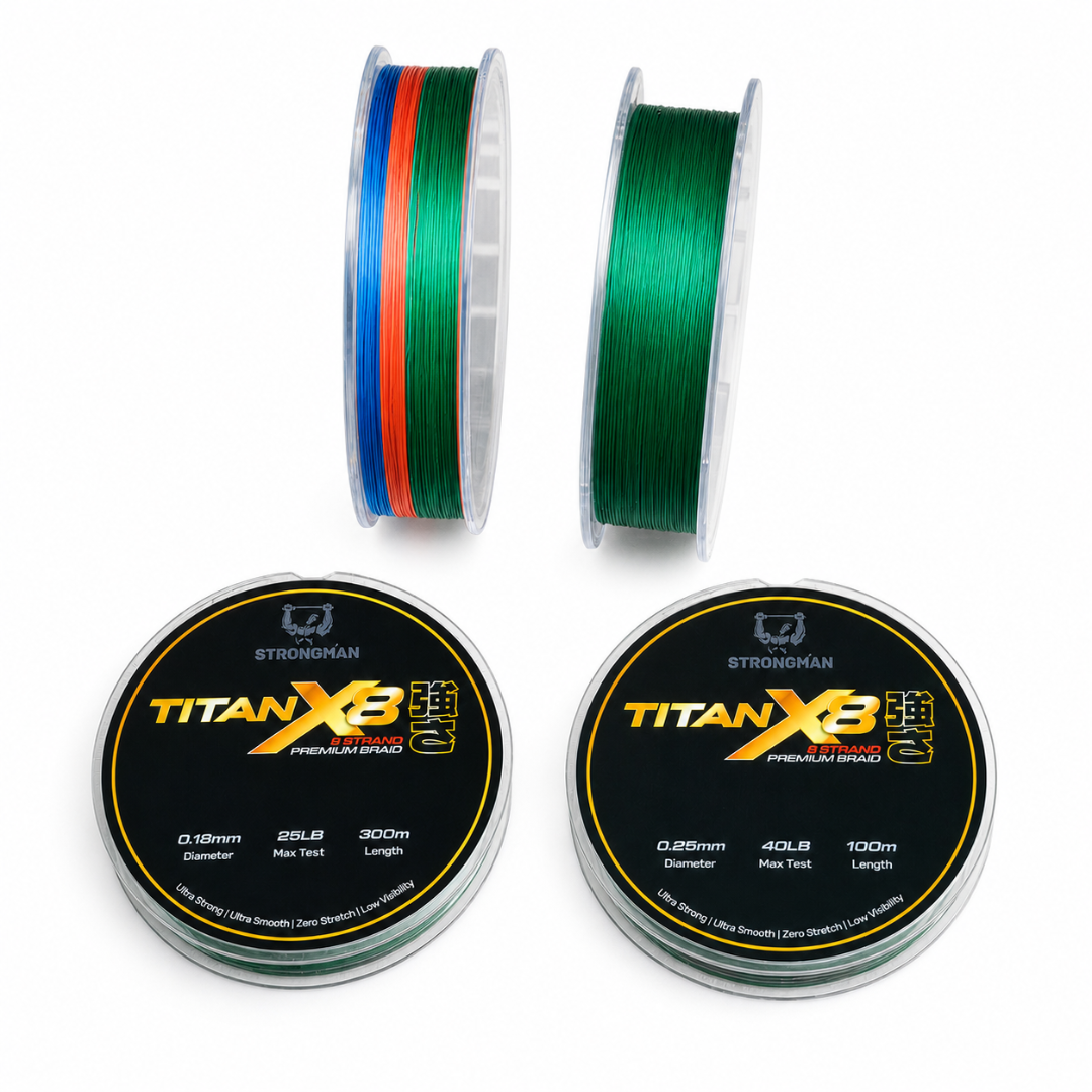 Strongman TITAN X8 Premium Braided Line | 25lb-40lb | 100m-300m