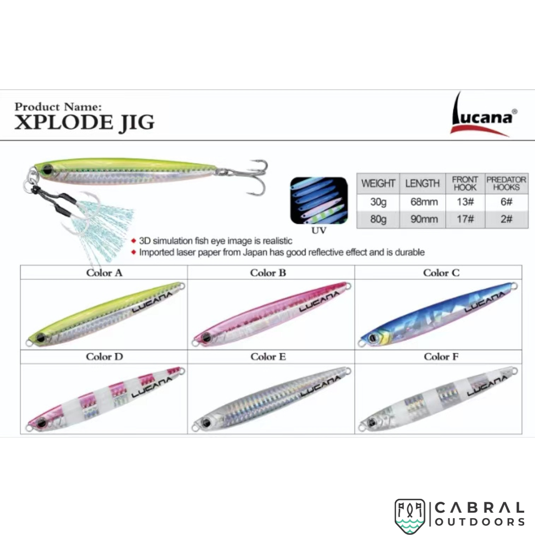 Lucana Xplode Jig | 30g-80g Jigs Lucana Cabral Outdoors