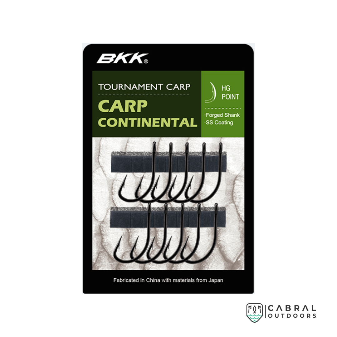 BKK Carp Continental Hook | Size 1-10 | 10 qty Carp Hooks BKK Cabral Outdoors