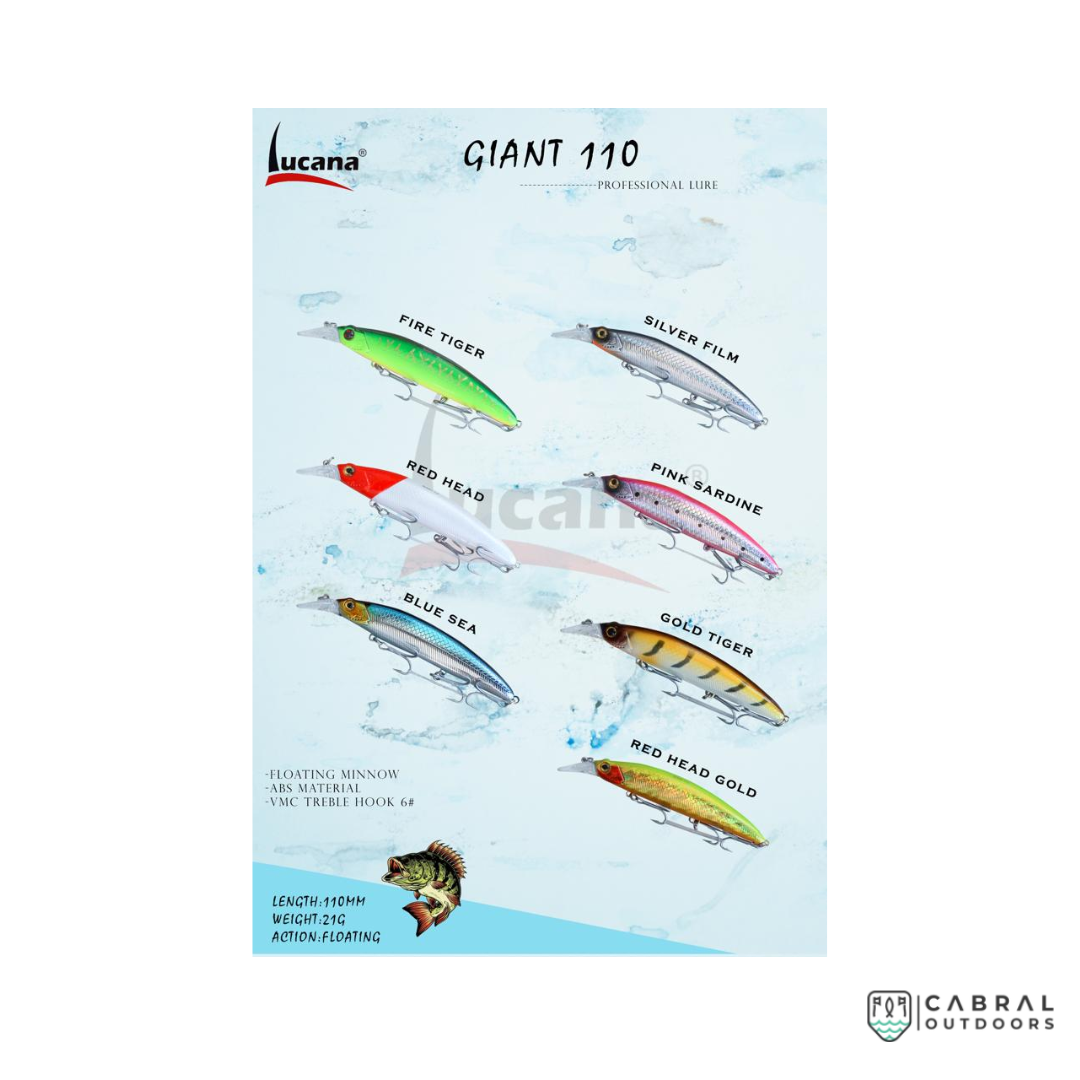 Lucana Giant Minnow | Size:110mm | 21g Jerk Baits Lucana Cabral Outdoors