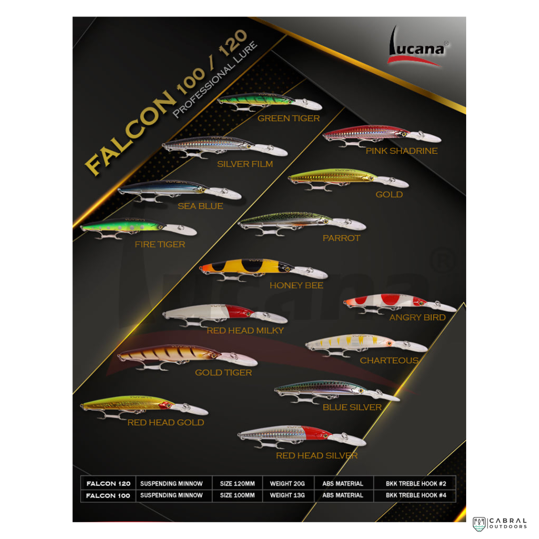 Lucana Falcon 100- 120 Hard Lure | Size:110mm-120mm | 13g-20g Deep Diver Lucana Cabral Outdoors