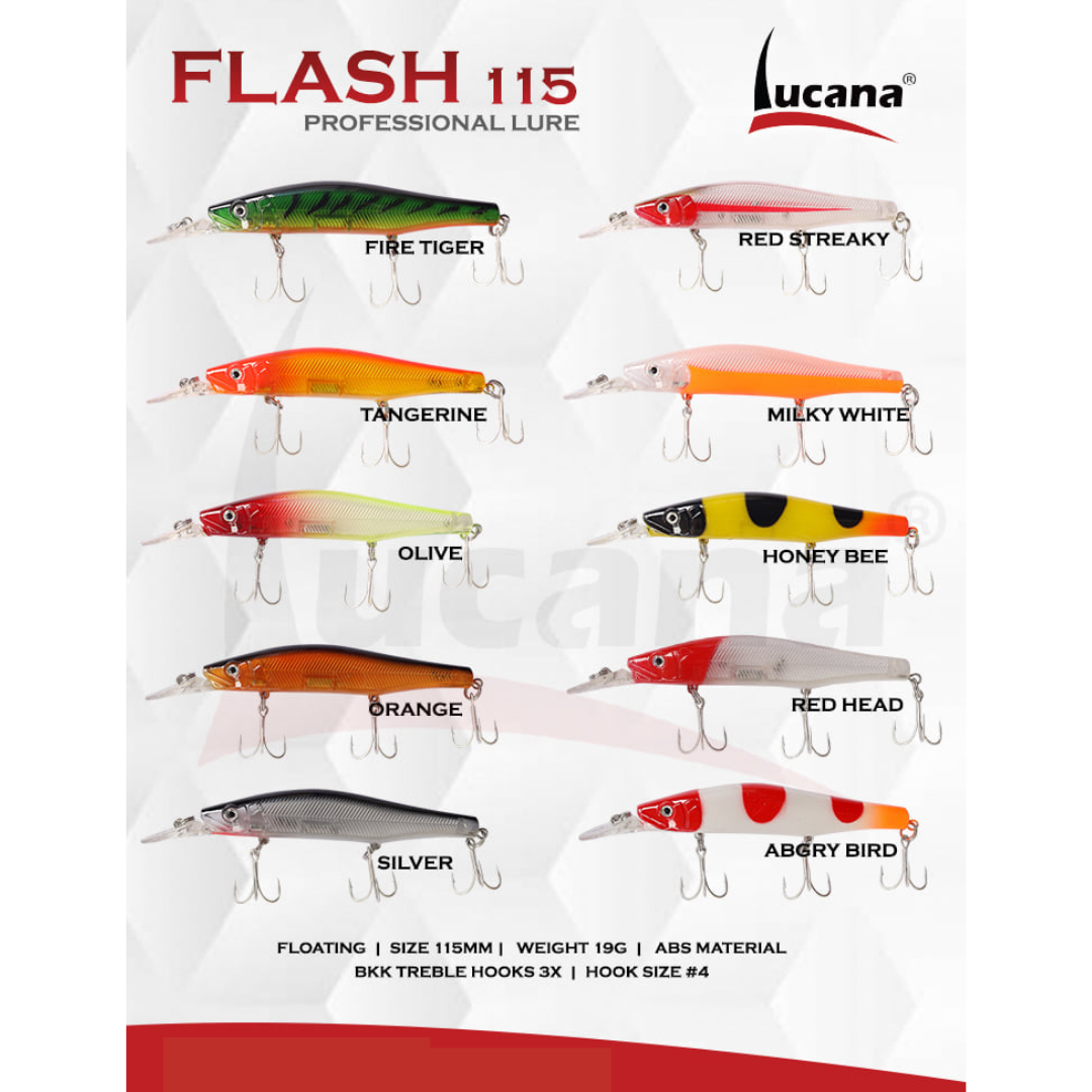 Lucana Flash 115 Hard Lure 11.5cm/19g, 1pcs/pkt Jerk Baits Lucana Cabral Outdoors