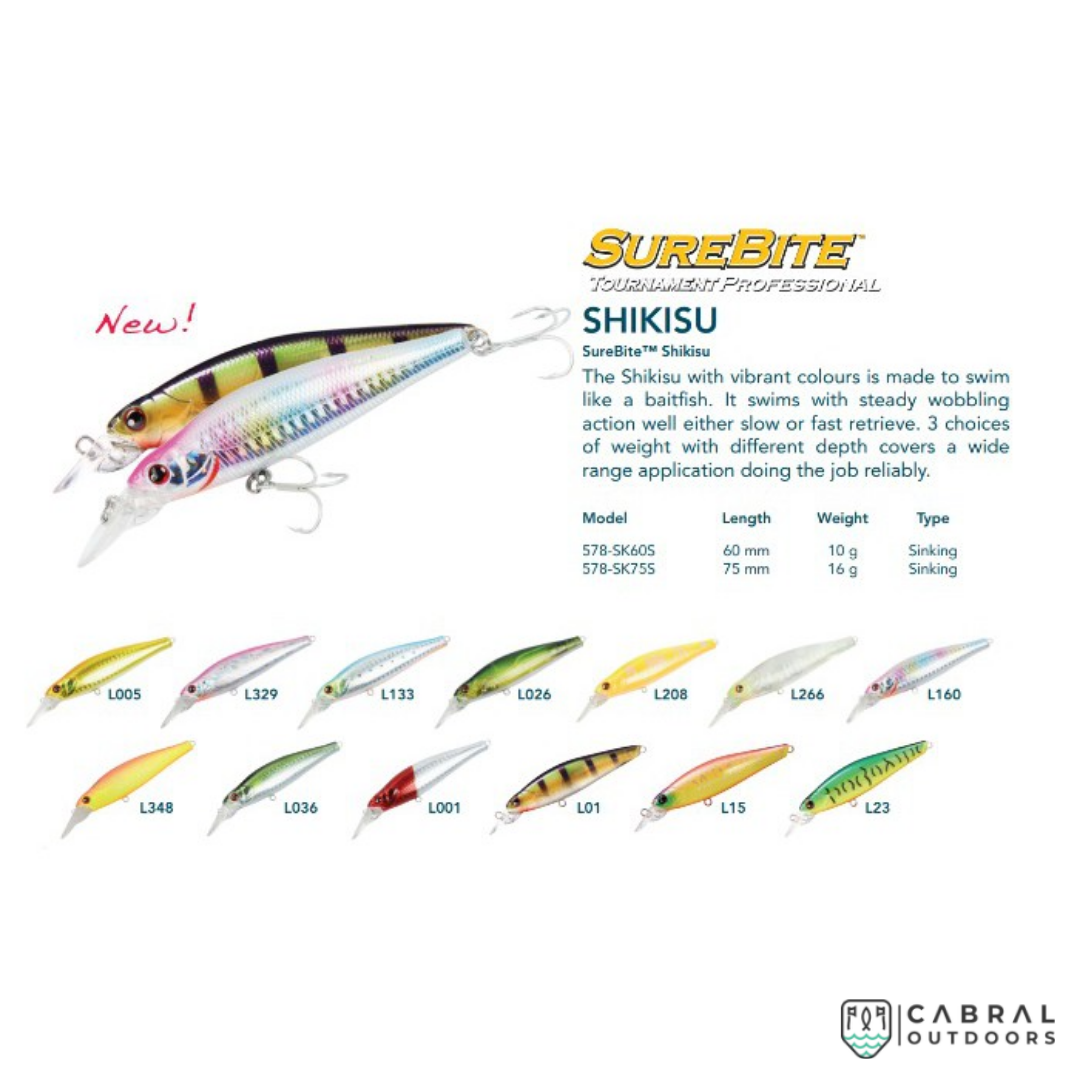 Surecatch SureBite Shikisu Hard Lure | Size: 7.5cm | 16g Deep Diver Sure Catch Cabral Outdoors