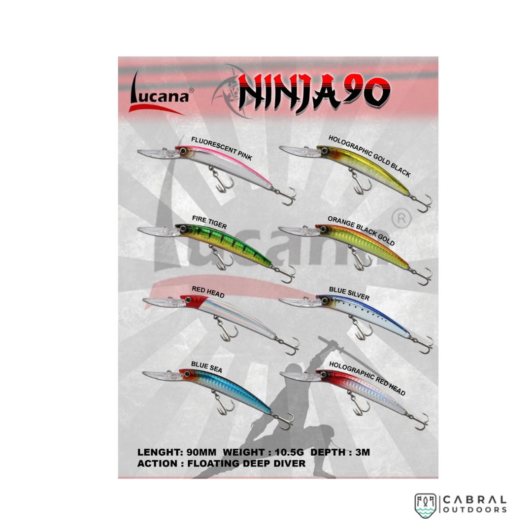 Lucana Ninja 90 Floating Minnow | Size: 9cm | 10.5g Jerk Baits Lucana Cabral Outdoors