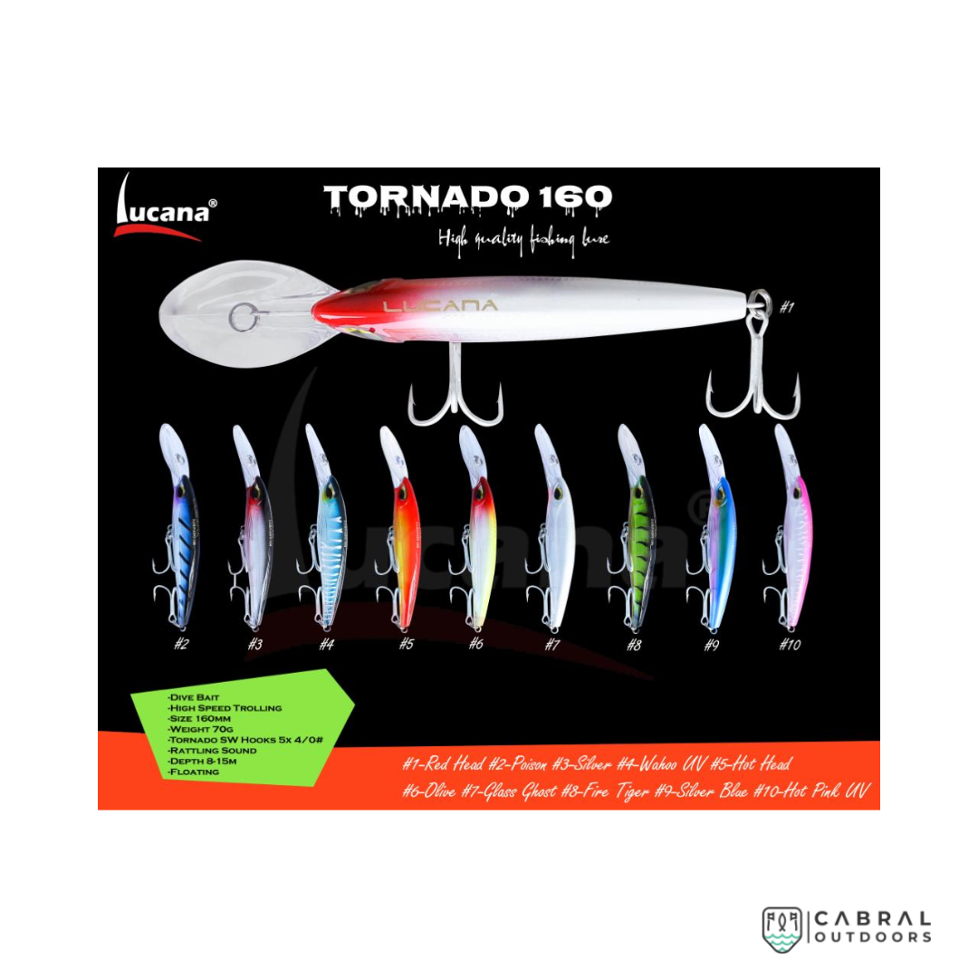 Lucana Tornado 160 Hard Lures | Size: 16cm | 70g Hard Lure Lucana Cabral Outdoors