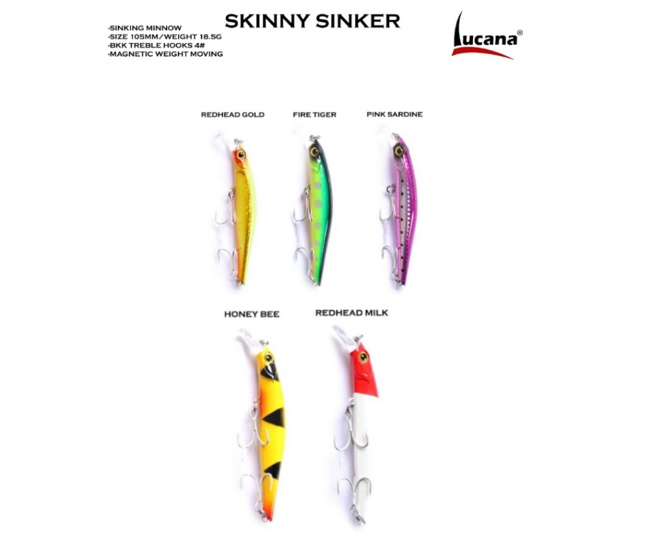 Lucana Skinny Sinker 105mm/18.5g, 1pcs/pkt Deep Diver Lucana Cabral Outdoors