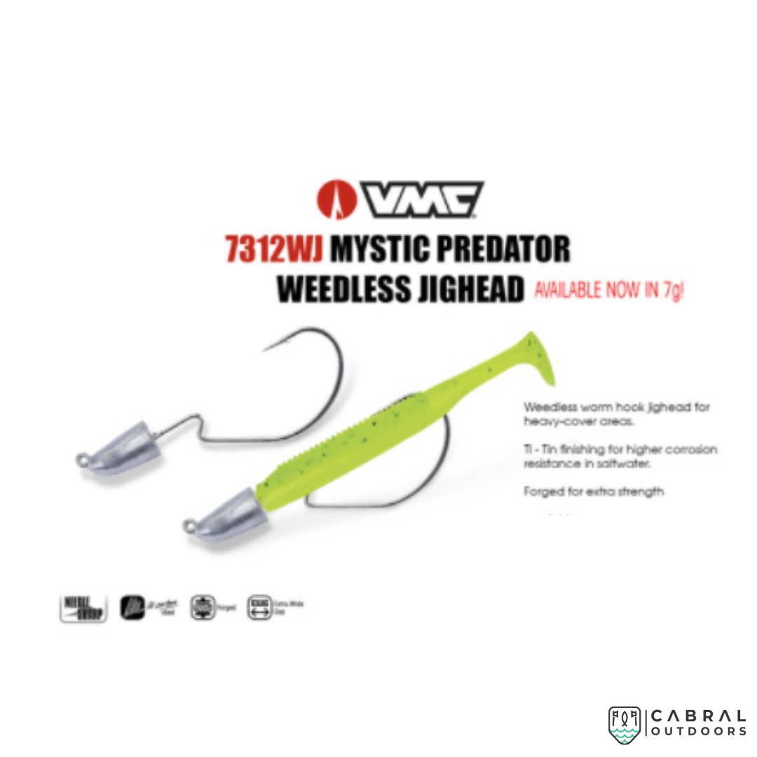 VMC Mystic Predator Weedless Jig Head 7312WJ | Size: 2/0 and 3/0 | 4pcs/pkt Jig Head VMC Cabral Outdoors