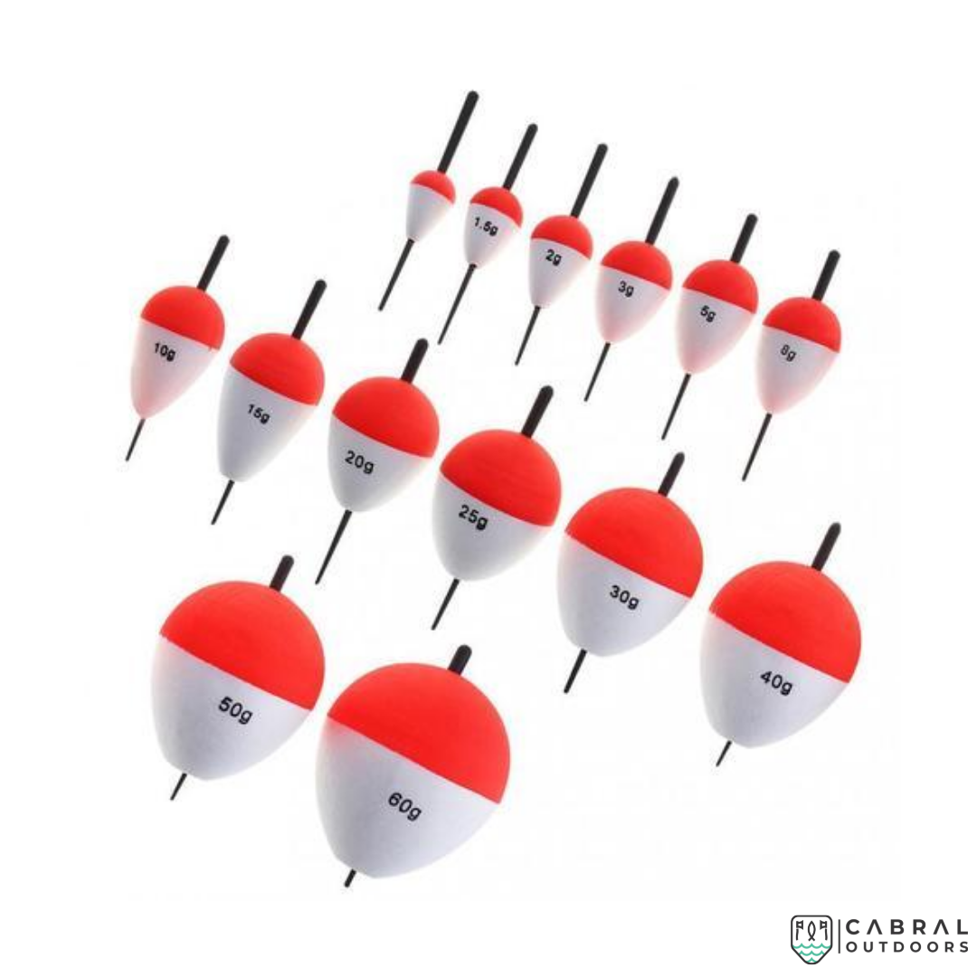 Fishing Floaters with Pin | Weight: 3g - 20g | 5pcs/pk Floaters Cabral Outdoors Cabral Outdoors