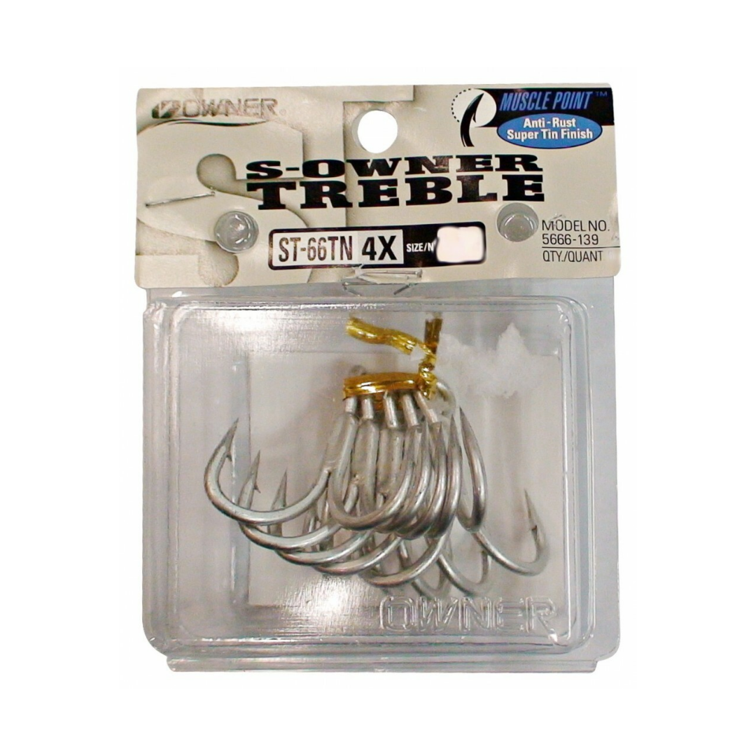 Owner ST-66TN 4X S-Owner Treble Hooks | Size : 5/0-4 Treble Hooks Owner Cabral Outdoors