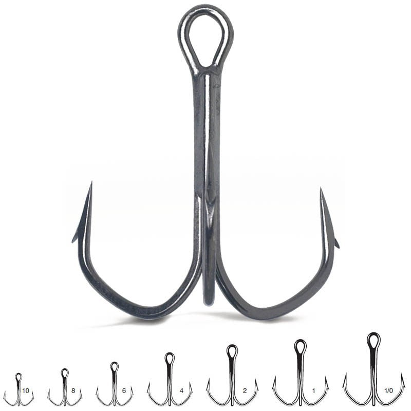 VMC BARBARIAN OUTBARB TREBLE HOOK 8570BZ | 50/PCS | SIZE 2, 4, 8 Hooks VMC Cabral Outdoors
