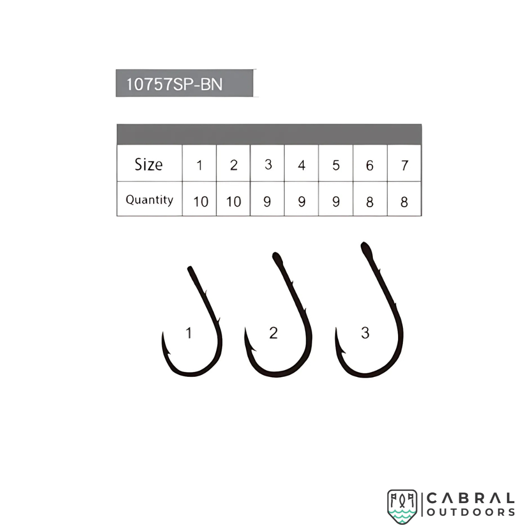 Mustad 10757 SP BN Chinu Hook Ringed Kirbed | Size-1-6  Hooks  Mustad  Cabral Outdoors  