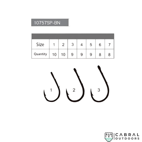 Mustad 10757 SP BN Chinu Hook Ringed Kirbed | Size-1-6  Hooks  Mustad  Cabral Outdoors  