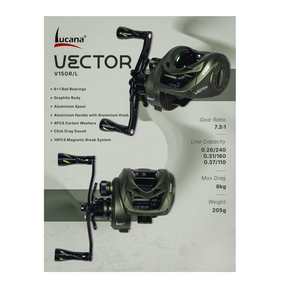 Lucana Vector V150 Baitcasting Reel  Baitcasting Reels  Lucana  Cabral Outdoors  Lucana Flicker FL150 Baitcasting Reel