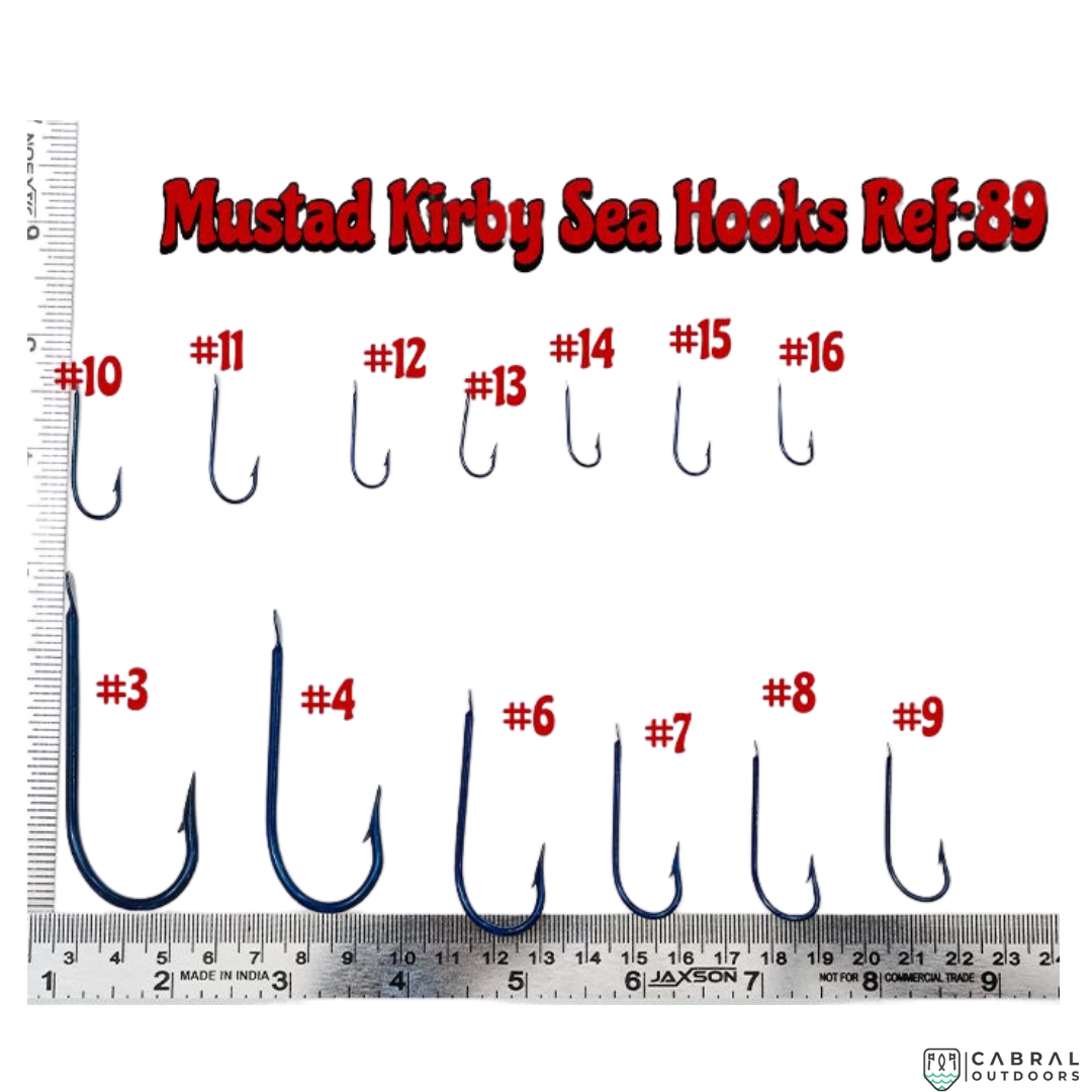 Mustad Kirby Sea Hook 89 |100 Pcs| Size: 3-12  Live Bait Hooks  Mustad  Cabral Outdoors  