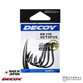 Decoy KR-31B Octopus Black Nickeled Hook | #3-#6/0  Worm hook  Decoy  Cabral Outdoors  