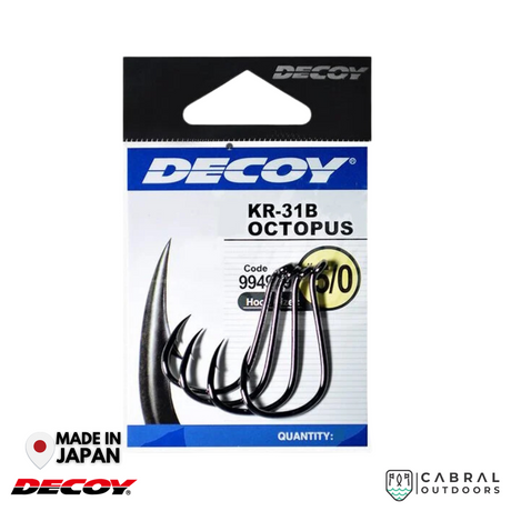 Decoy KR-31B Octopus Black Nickeled Hook | #3-#6/0  Worm hook  Decoy  Cabral Outdoors  