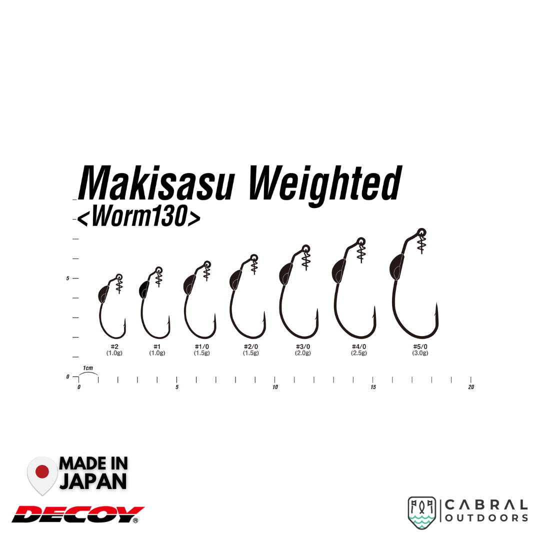 Decoy Worm-130 Makisasu Weighted Hook | #2-#5/0  Worm hook  Decoy  Cabral Outdoors  