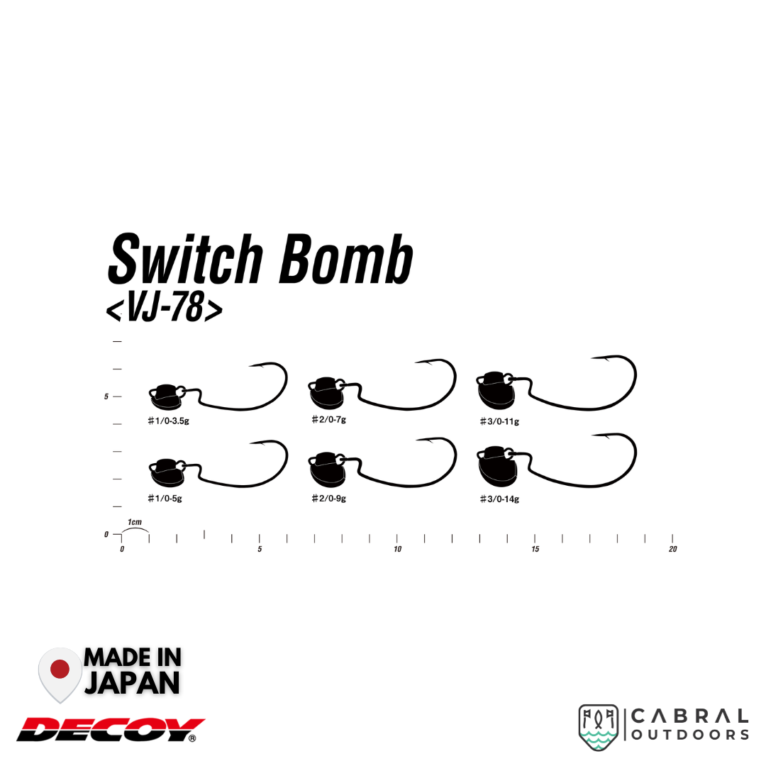 Decoy VJ-78 Switch Bomb Jighead | #1/0-#3/0 | 5g-14g  Jig Head  Decoy  Cabral Outdoors  