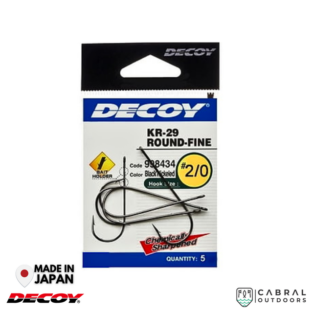 Decoy KR-29 Worm Round-Fine Hook | #2-#3/0  Worm hook  Decoy  Cabral Outdoors  