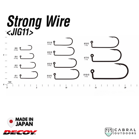 Decoy Jig-11B Strong Wire Black  | #2-#5/0  Worm hook  Decoy  Cabral Outdoors  