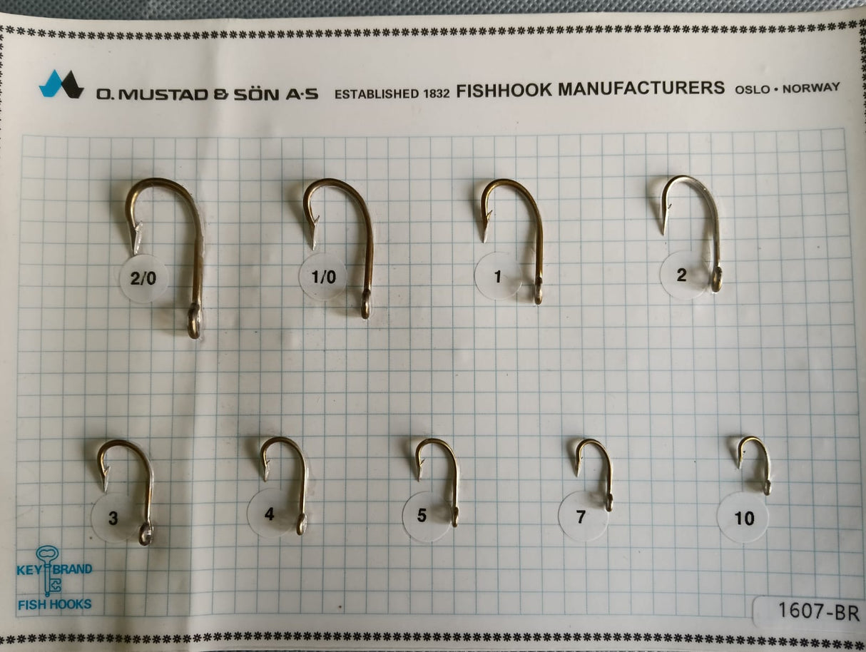 Mustad Superior Bowed Hooks 1607  |100 Pcs| Size: 1-10  Live Bait Hooks  Mustad  Cabral Outdoors  