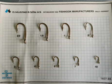Mustad Superior Bowed Hooks 1607  |100 Pcs| Size: 1-10  Live Bait Hooks  Mustad  Cabral Outdoors  
