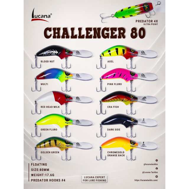 Lucana Challenger 80mm Lure | 17.6g | 1pcs/pkt  Hard Lure  Lucana  Cabral Outdoors  