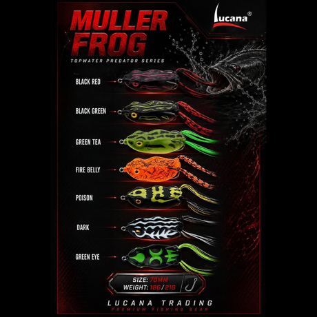 Lucana Muller Frog Lure 7cm | 21g  Hollow Body Frog  Lucana  Cabral Outdoors  