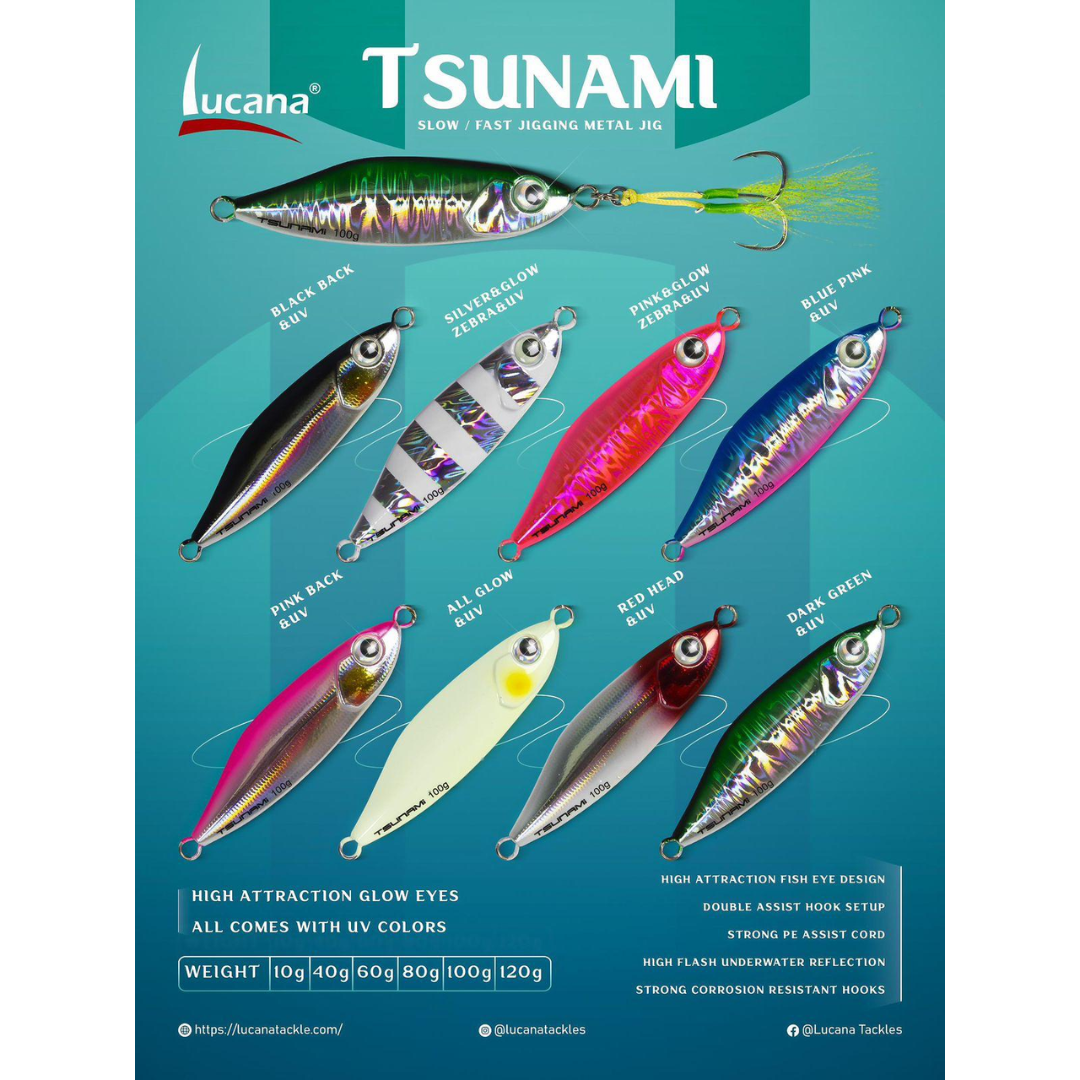 Lucana Tsunami Jig | 10g-120g | 1pcs/pkt  Jigs  Lucana  Cabral Outdoors  