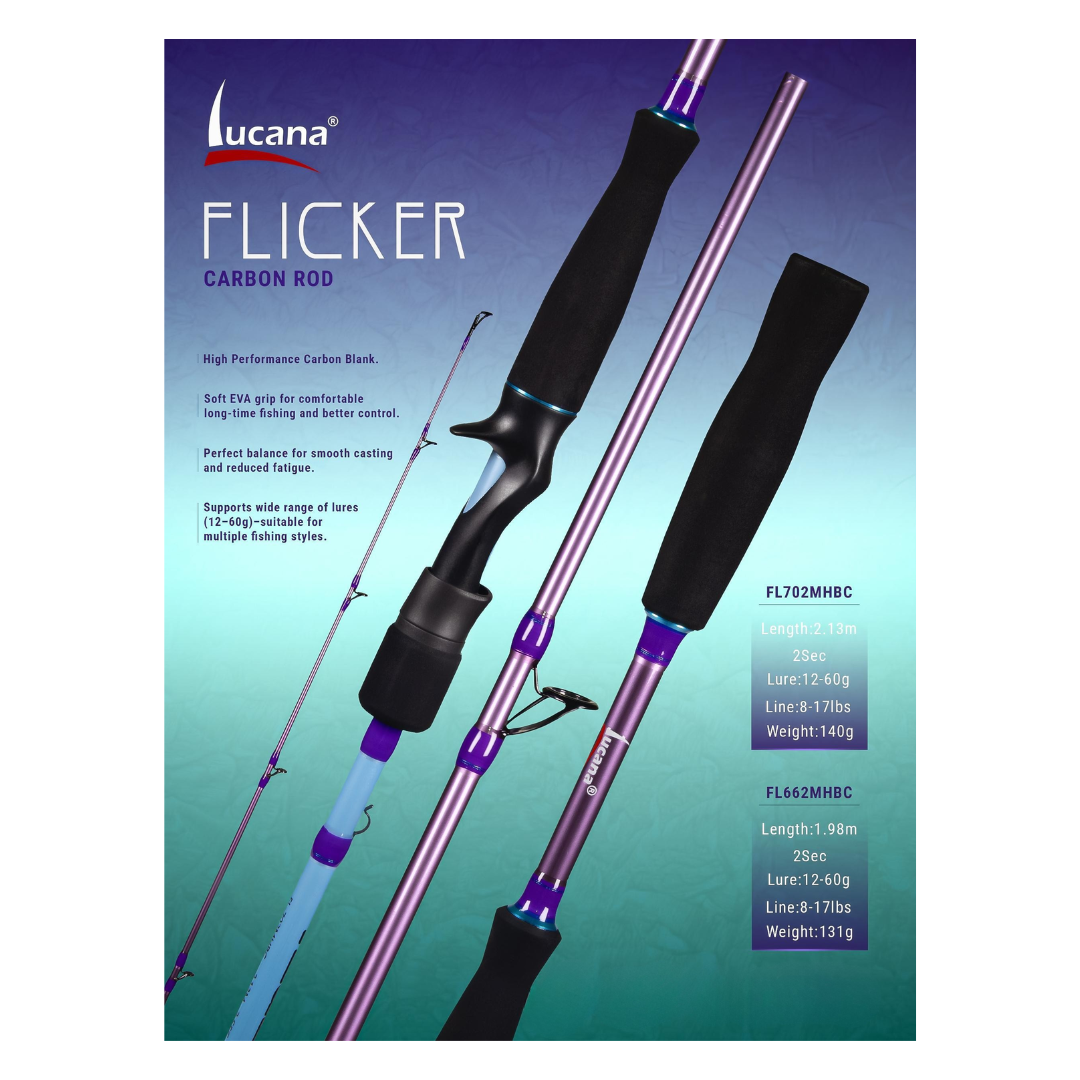 Lucana Flicker 6.6ft-7ft Baitcasting Rod