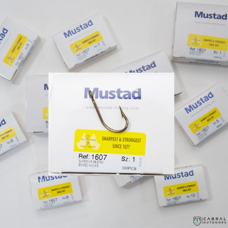 Mustad Superior Bowed Hooks 1607  |100 Pcs| Size: 1-10  Live Bait Hooks  Mustad  Cabral Outdoors  