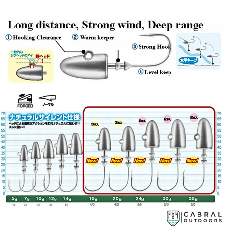 Owner Cultiva JH-61 Shizuka Jig Head  | Weight:12g-30g  Jig Head  Owner  Cabral Outdoors  
