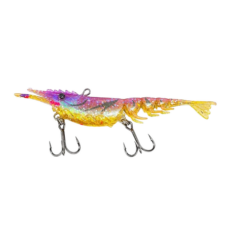Scaless Jhinga Magna Shrimp|100mm -11 g| Size :4 inch  Shrimp  Scaless  Purple Gold