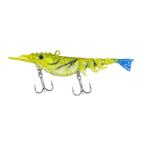 Scaless Jhinga Magna Shrimp|100mm -11 g| Size :4 inch  Shrimp  Scaless  Yellow Natural
