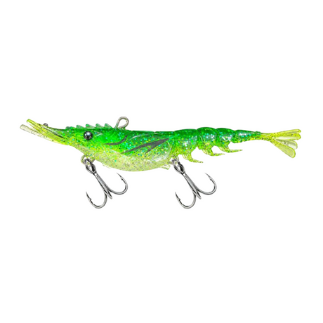 Scaless Jhinga Magna Shrimp|100mm -11 g| Size :4 inch  Shrimp  Scaless   Green Leopard