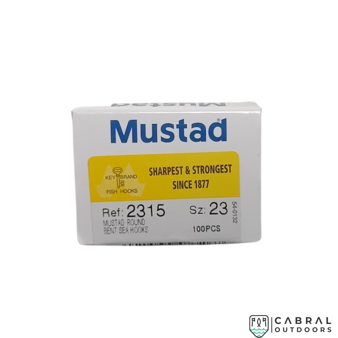 Mustad Round Bent Sea Single Hooks 2315 |100 Pcs| Size: 10-25  Live Bait Hooks  Mustad  Cabral Outdoors  