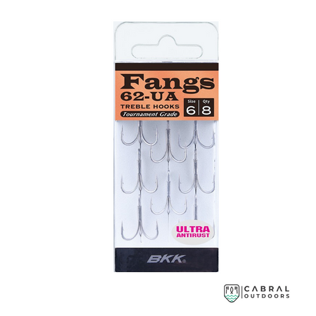 BKK Fangs 62 UA Treble Hook  | Size 3 - 6 |  Treble Hooks  BKK  Cabral Outdoors  