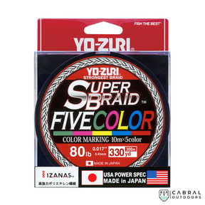 Yo-Zuri Super Braid Five Color Line | 300m |40lb-80lb  Braided Line  YO-ZURI  Cabral Outdoors  