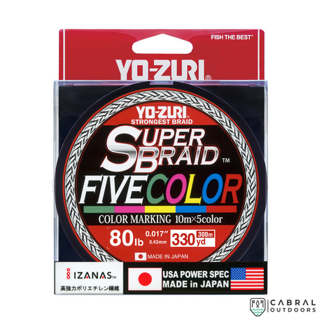 Yo-Zuri Super Braid Five Color Line | 300m |40lb-80lb  Braided Line  YO-ZURI  Cabral Outdoors  
