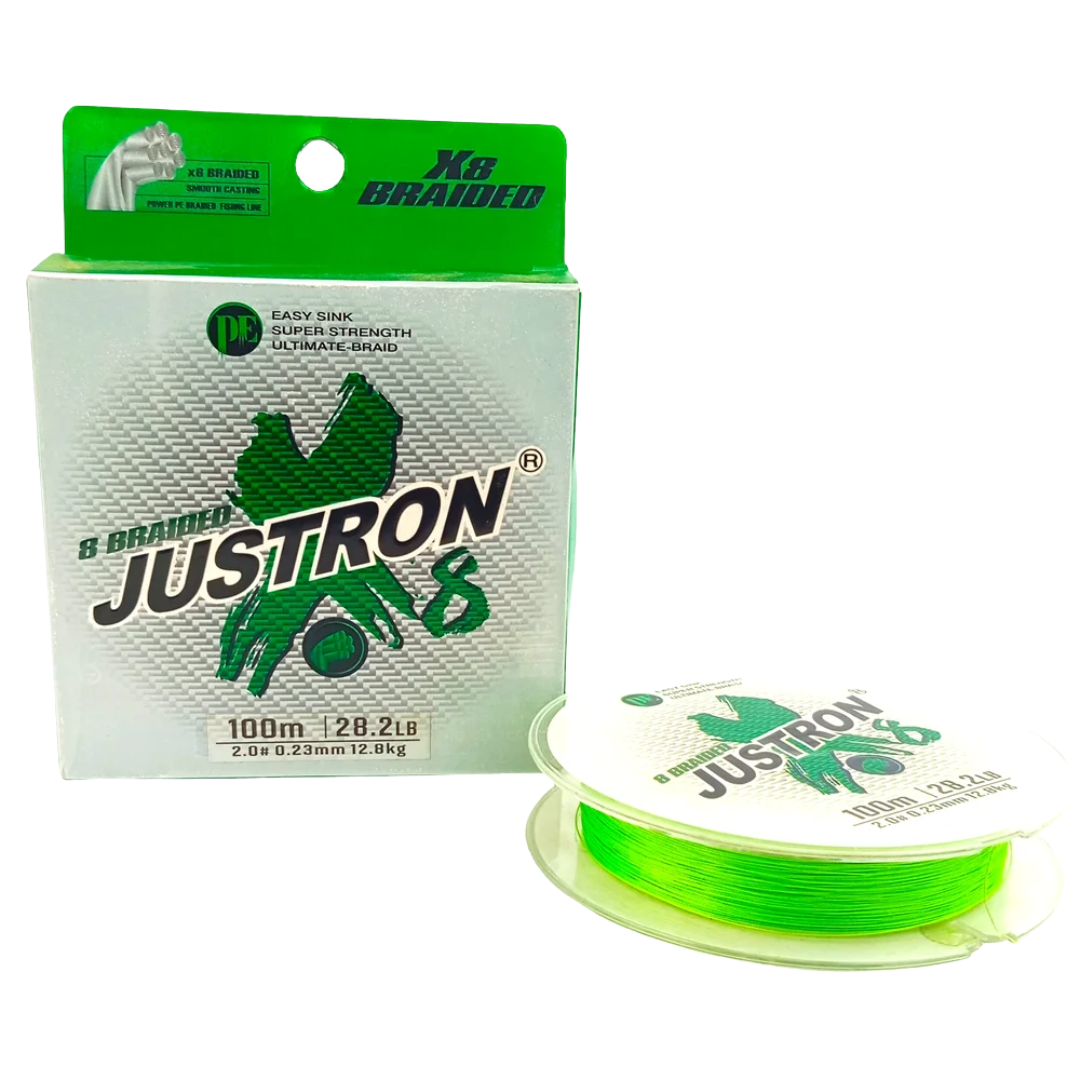 Justron 8x Braided Fishing Line – 100m  Braided Line  Justron  Cabral Outdoors  