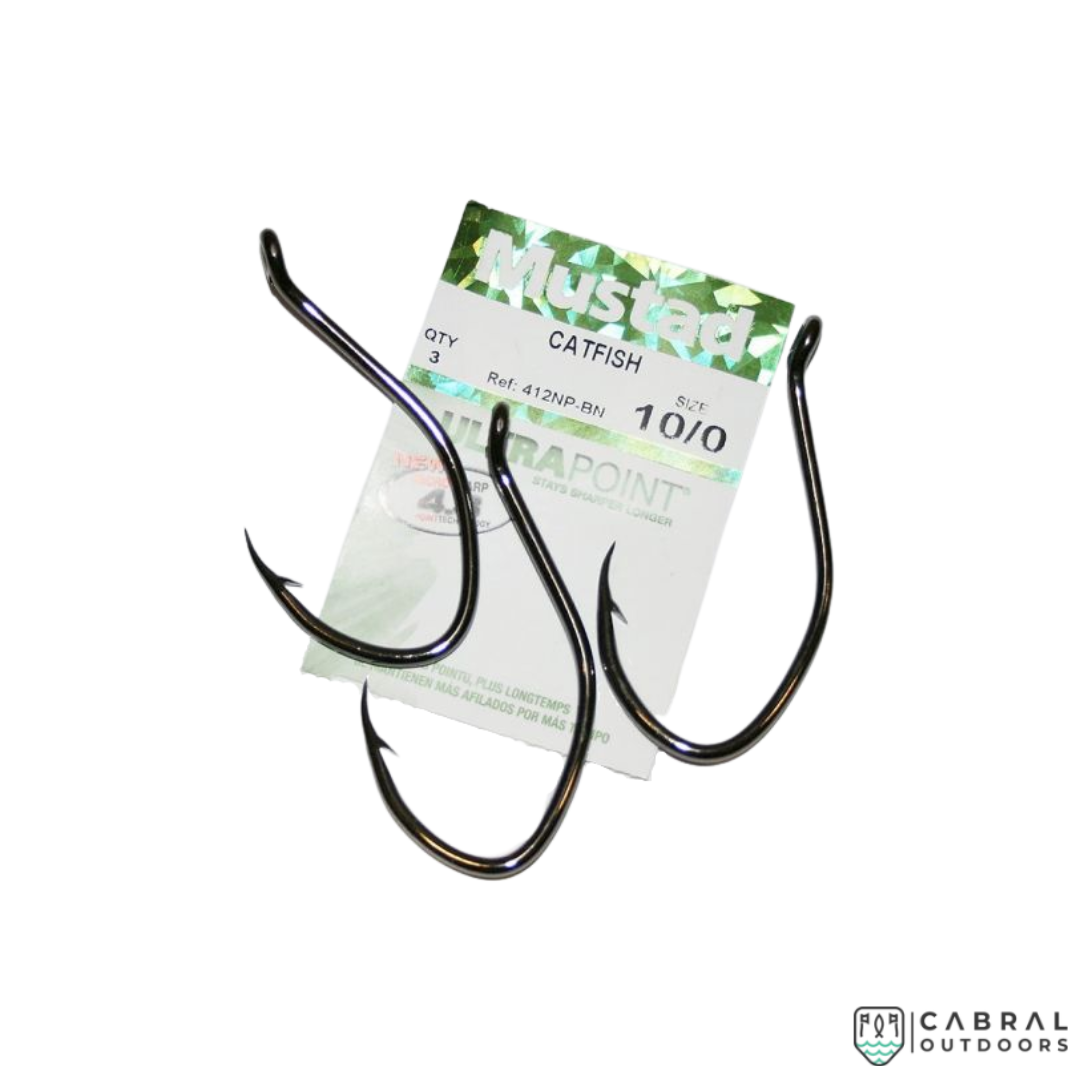 Mustad  412NP BN Barbarian Catfish UP Eye Ultrapoint | Size: 6/0-8/0  Live Bait Hooks  Mustad  Cabral Outdoors  