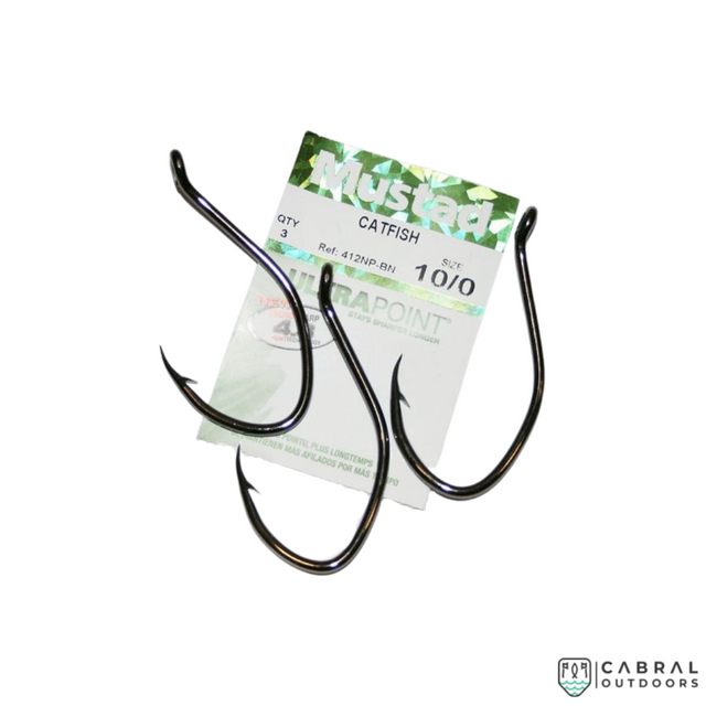 Mustad  412NP BN Barbarian Catfish UP Eye Ultrapoint | Size: 6/0-8/0  Live Bait Hooks  Mustad  Cabral Outdoors  