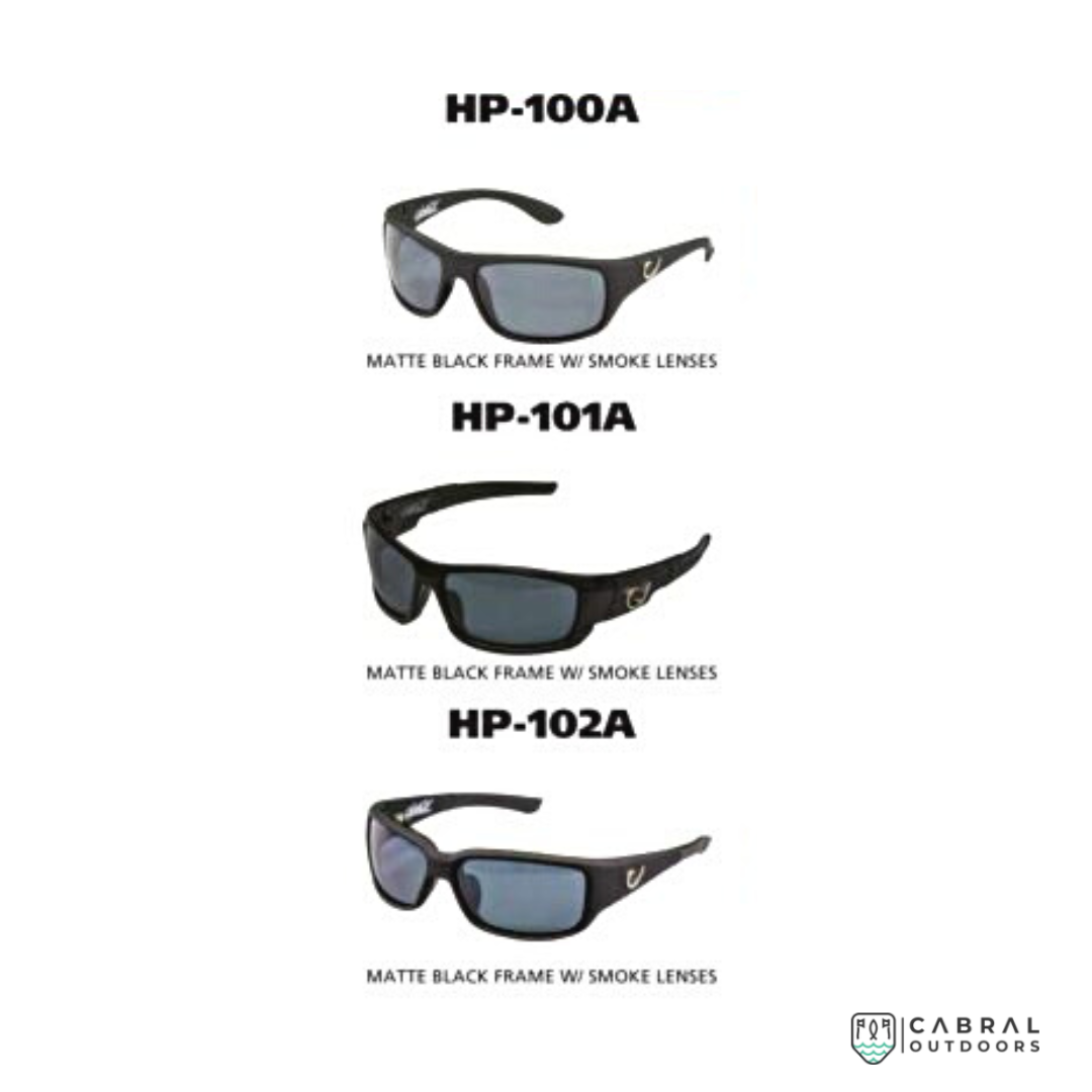 Mustad Hank Parker Polarized Sunglasses-Black Frame with Smoke Lens-HP100A-2  Accessories  Mustad  Cabral Outdoors  