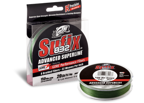 Sufix 832 Advanced Superline 250M |Vis Green  Braided Line  Sufix  Cabral Outdoors  