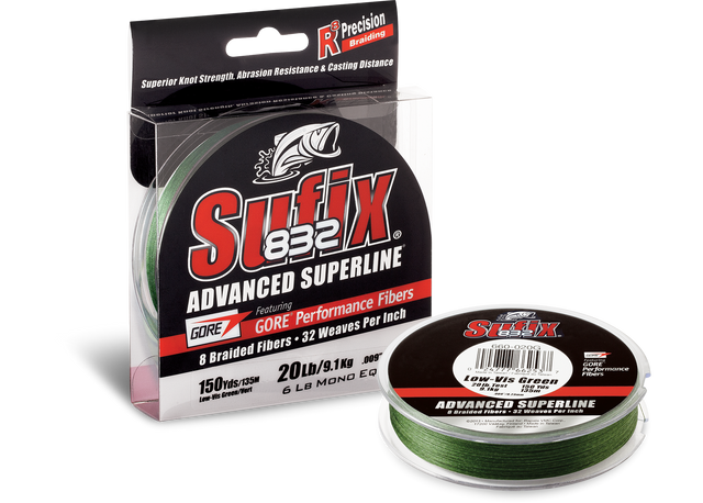 Sufix 832 Advanced Superline 250M |Vis Green  Braided Line  Sufix  Cabral Outdoors  