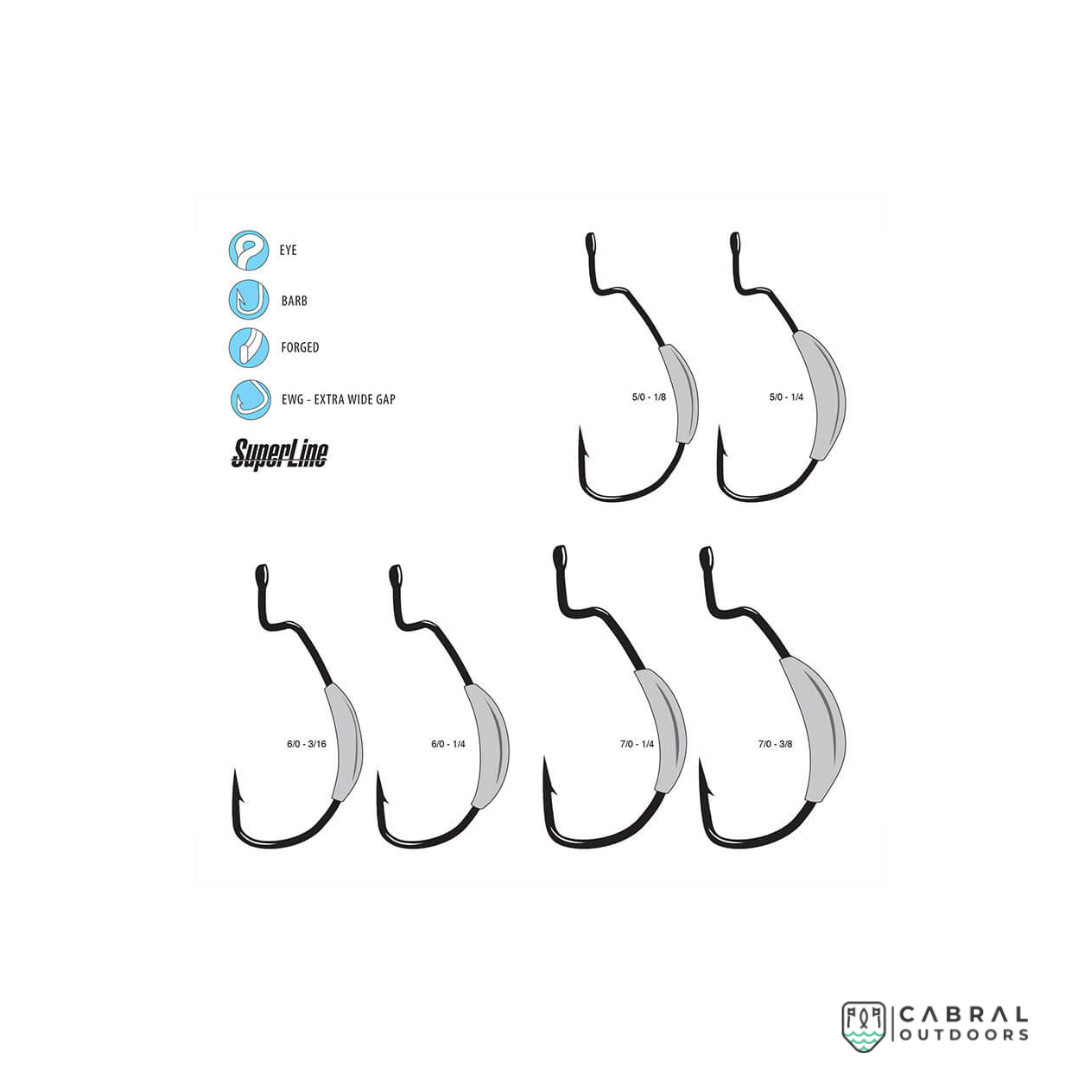 Gamakatsu EWG Monster Weighted Hook |  Size : 5/0 - 7/0  Worm hook  Gamakatsu  Cabral Outdoors  