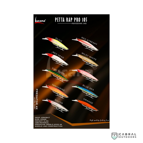 Lucana Petta Rap Pro 105 Deep Jerkbait | Size: 10.5cm | 15.5g  Hard Lure  Lucana  Cabral Outdoors  