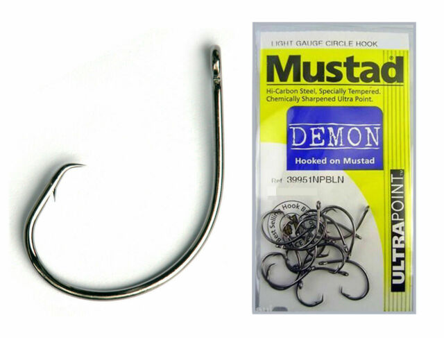 Mustad 39951NPBLN Ultra Point Demon Light Gauge Circle Hooks
